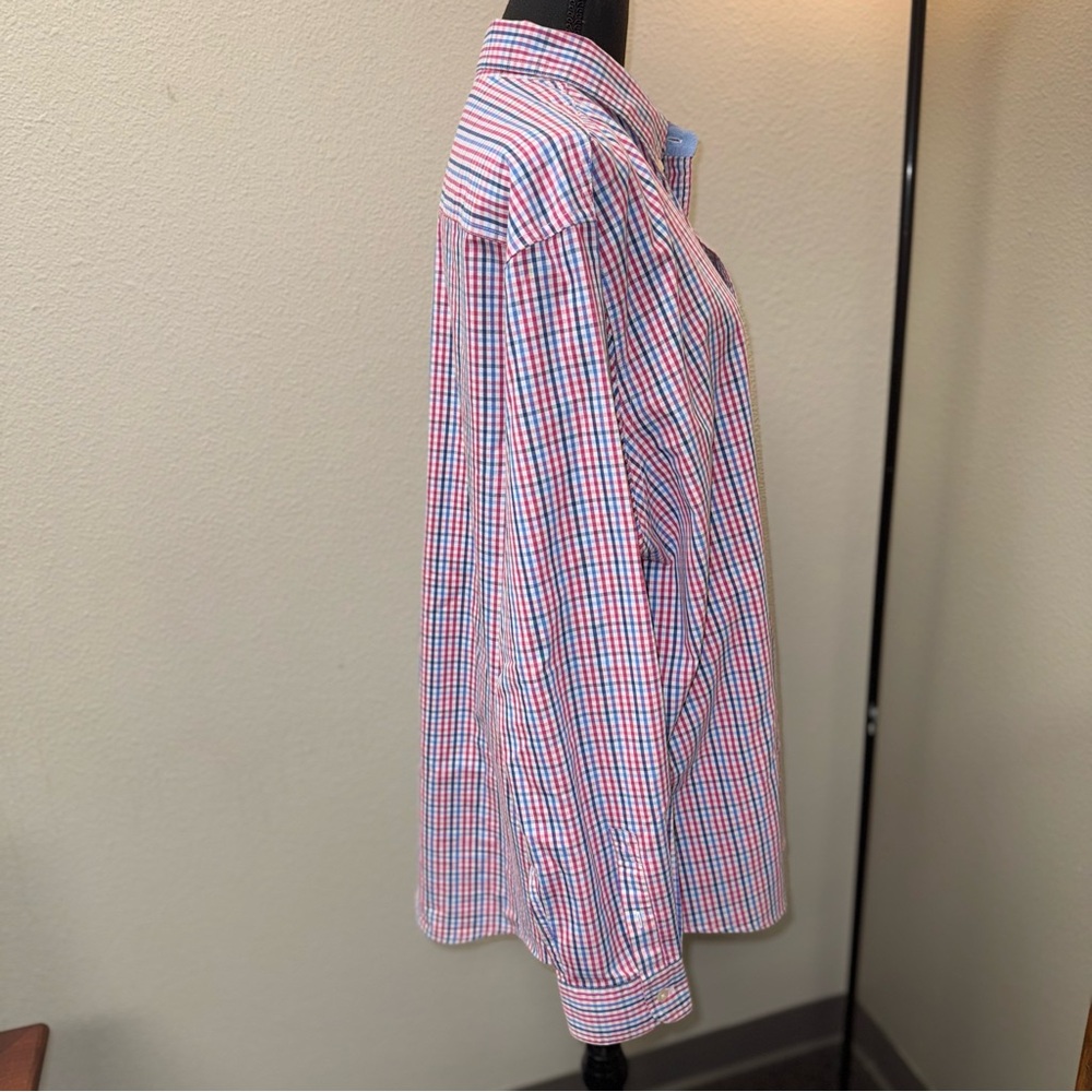 Chaps Men's Stretch Easy Care Button Down Shirt. Pink & Blue. Size XXL - Picture 5 of 7